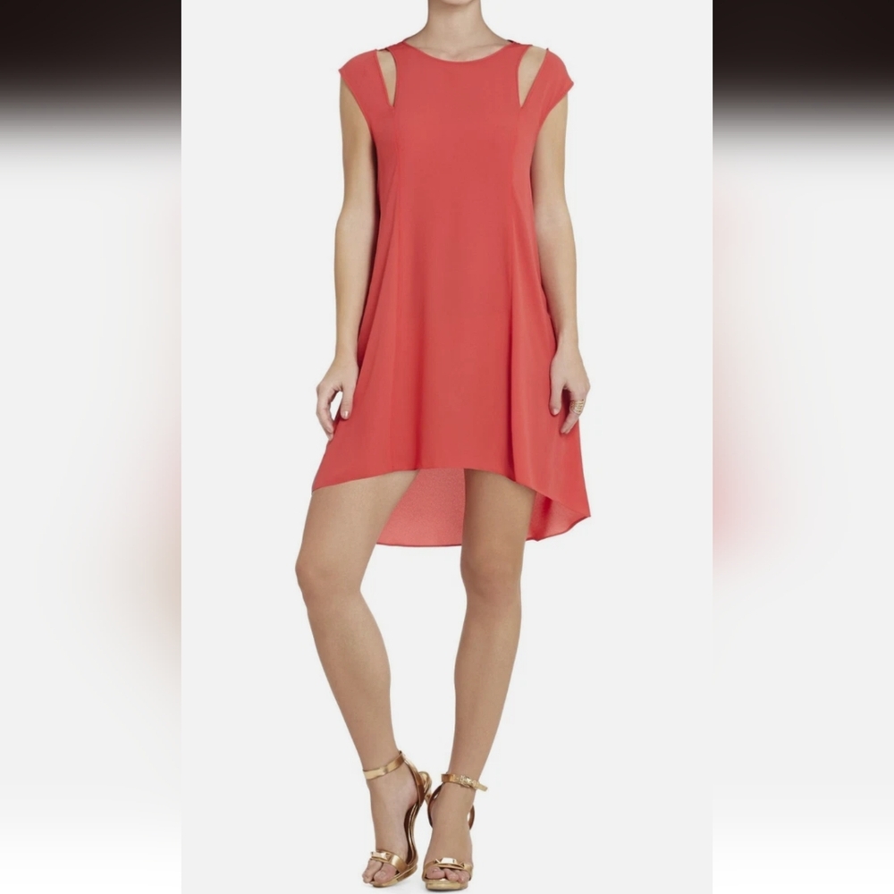 Elegant Coral Sleeveless Dress